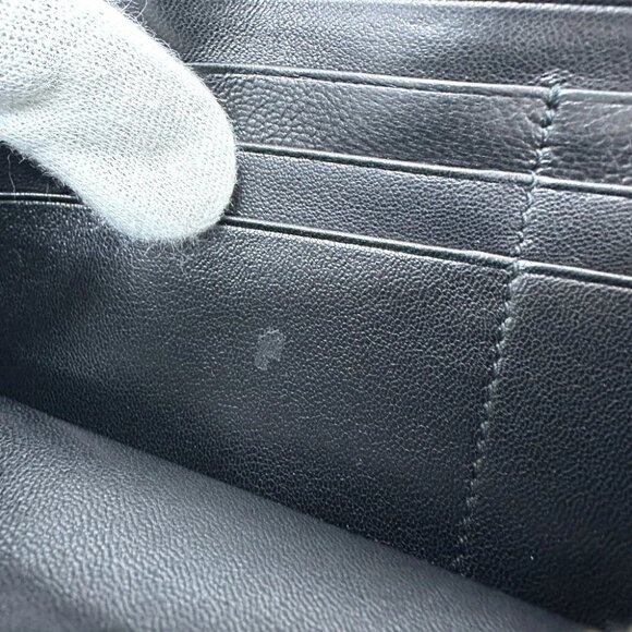 PRADA 1M1132 Logo Gather Two fold Long Wallet Leather Black - Picture 12 of 16